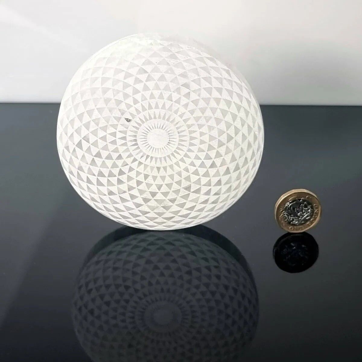 Placa de cristal de selenita grabada - FLOR 3D