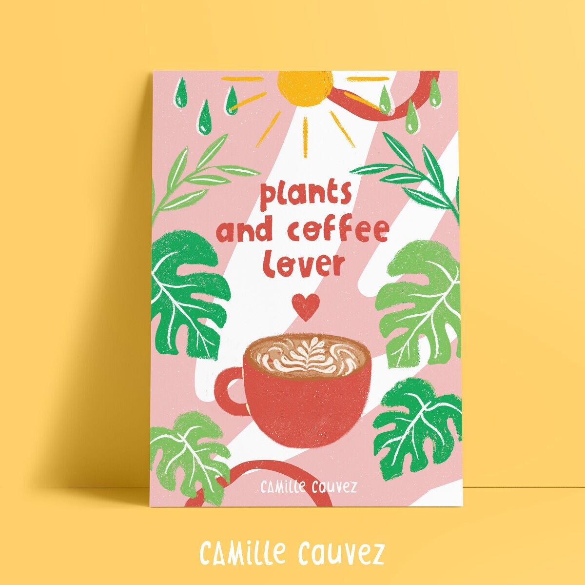 Plants and coffee lover | carte postale tasse self care