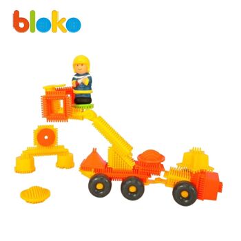 Coffret 100 Bloko + 1 Camion Pompiers + 1 Figurine 3D - Dès 12 mois - 503692 3