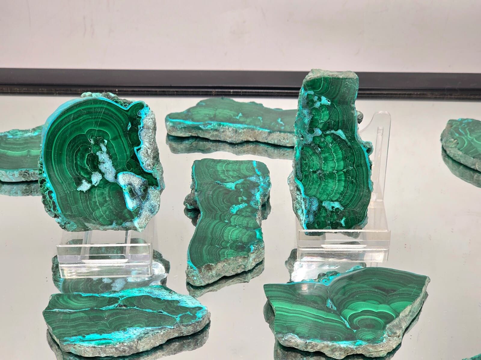 Malachite Crystal Slices With Chrysocolla 50-100g