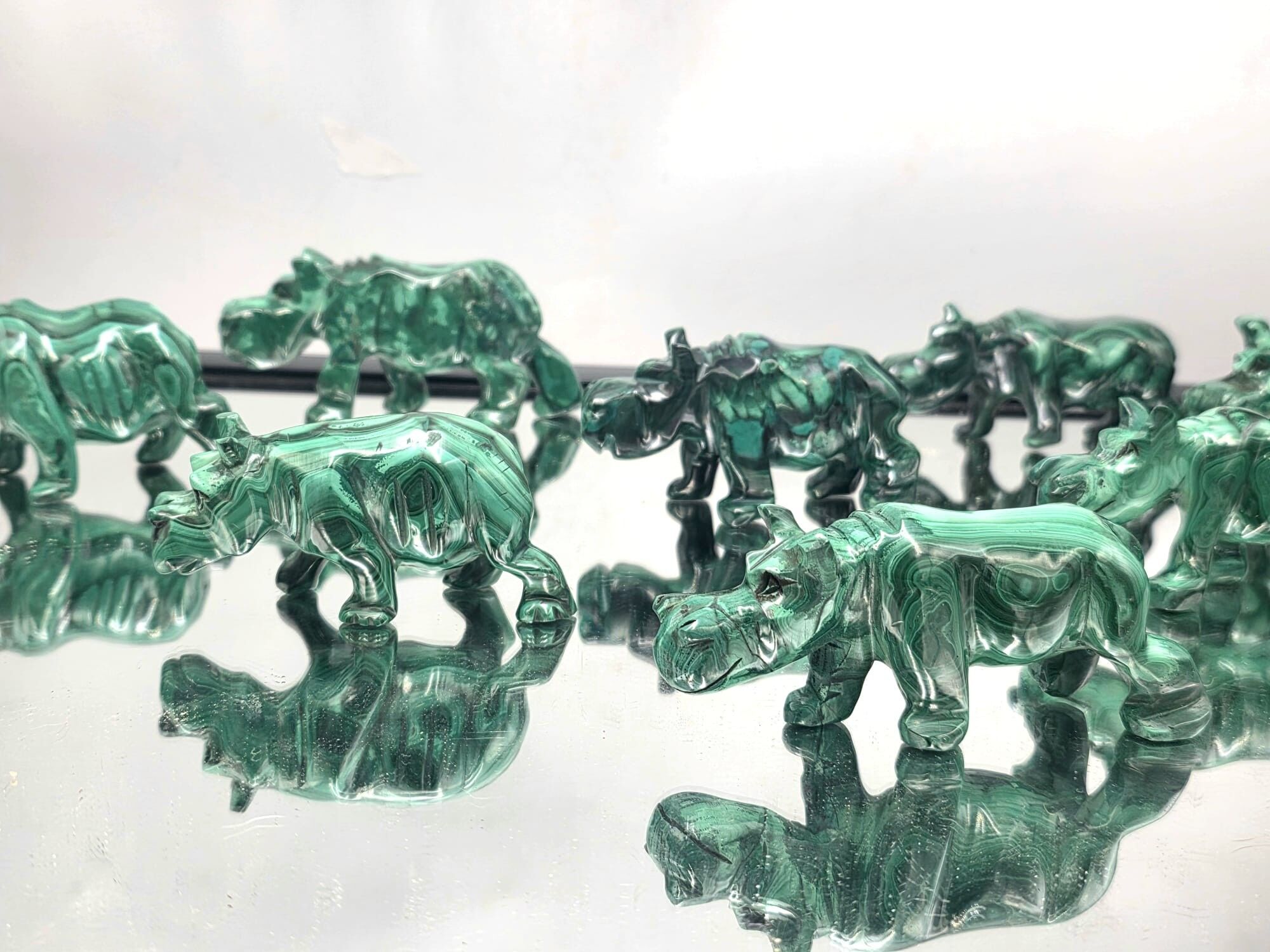 Cristal de malaquita hipopótamo 120-170 g