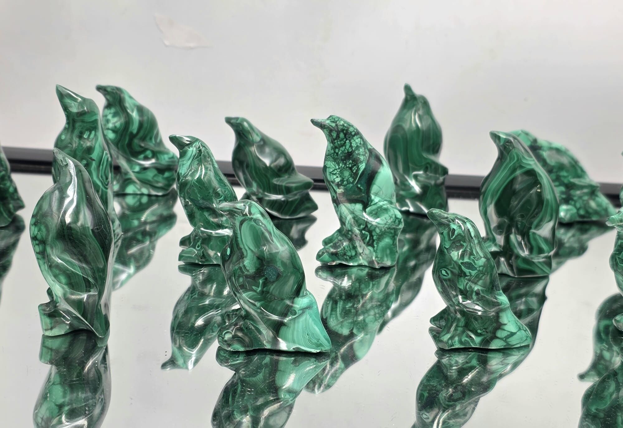 Pingüino de cristal de malaquita