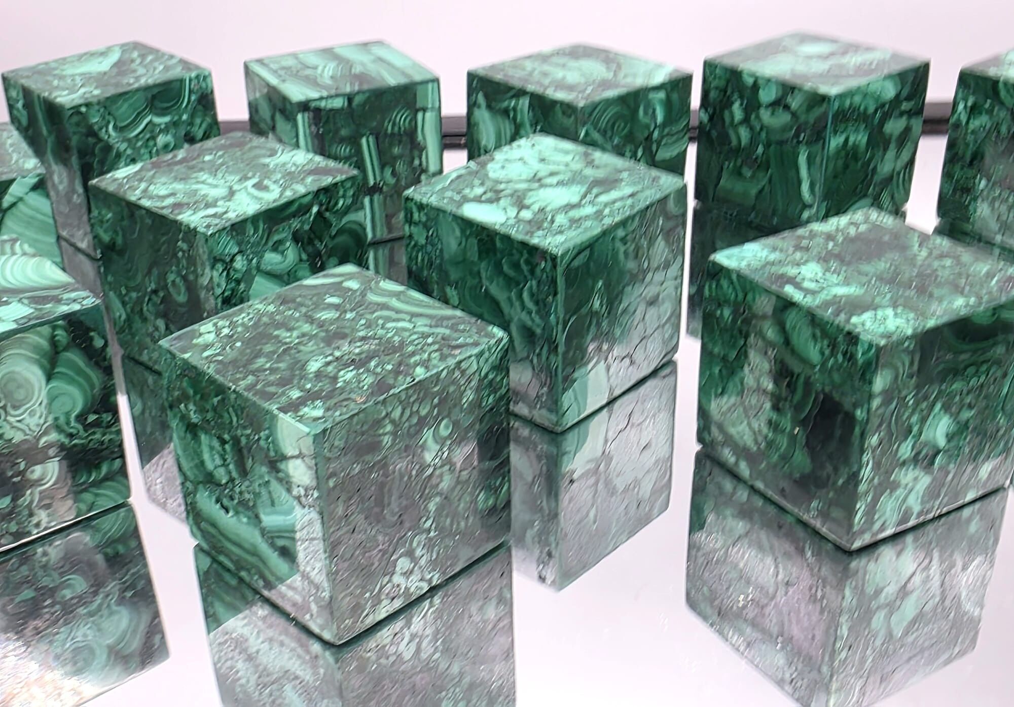 Cubo de cristal de malaquita 5x5cm