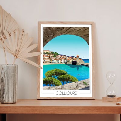Locandina del villaggio di pescatori di Collioure 30x42 cm • Poster di viaggio