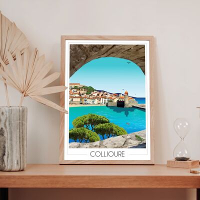 Locandina del villaggio di pescatori di Collioure 30x42 cm • Poster di viaggio