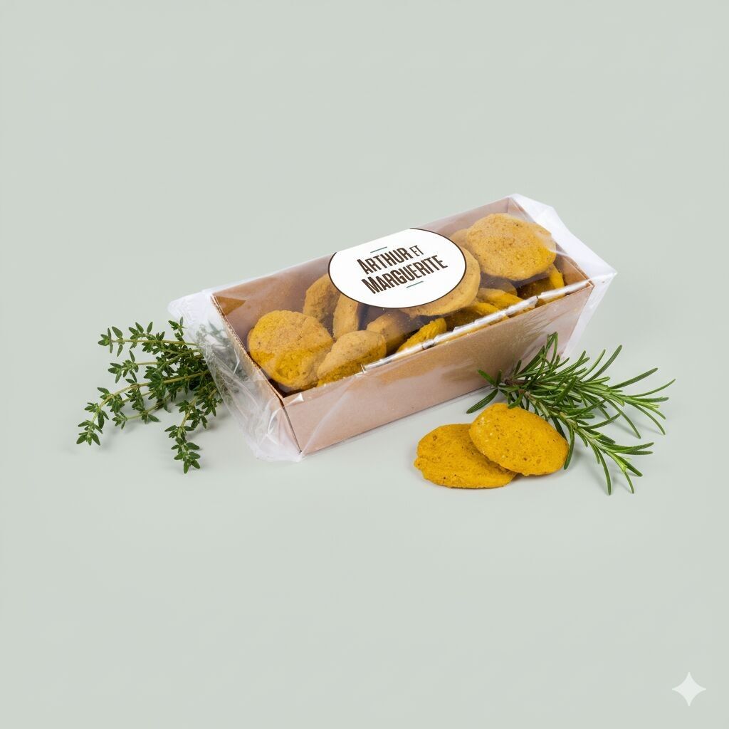 Aperitifkekse mit Thymian-Rosmarin-Geschmack in einer Schale - 60 g