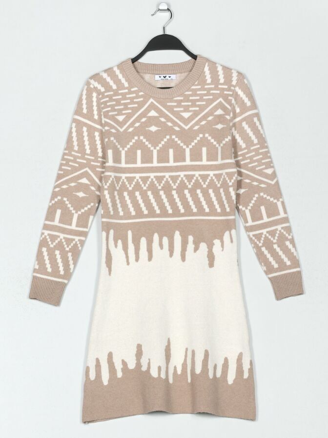 Bedrucktes Strickkleid