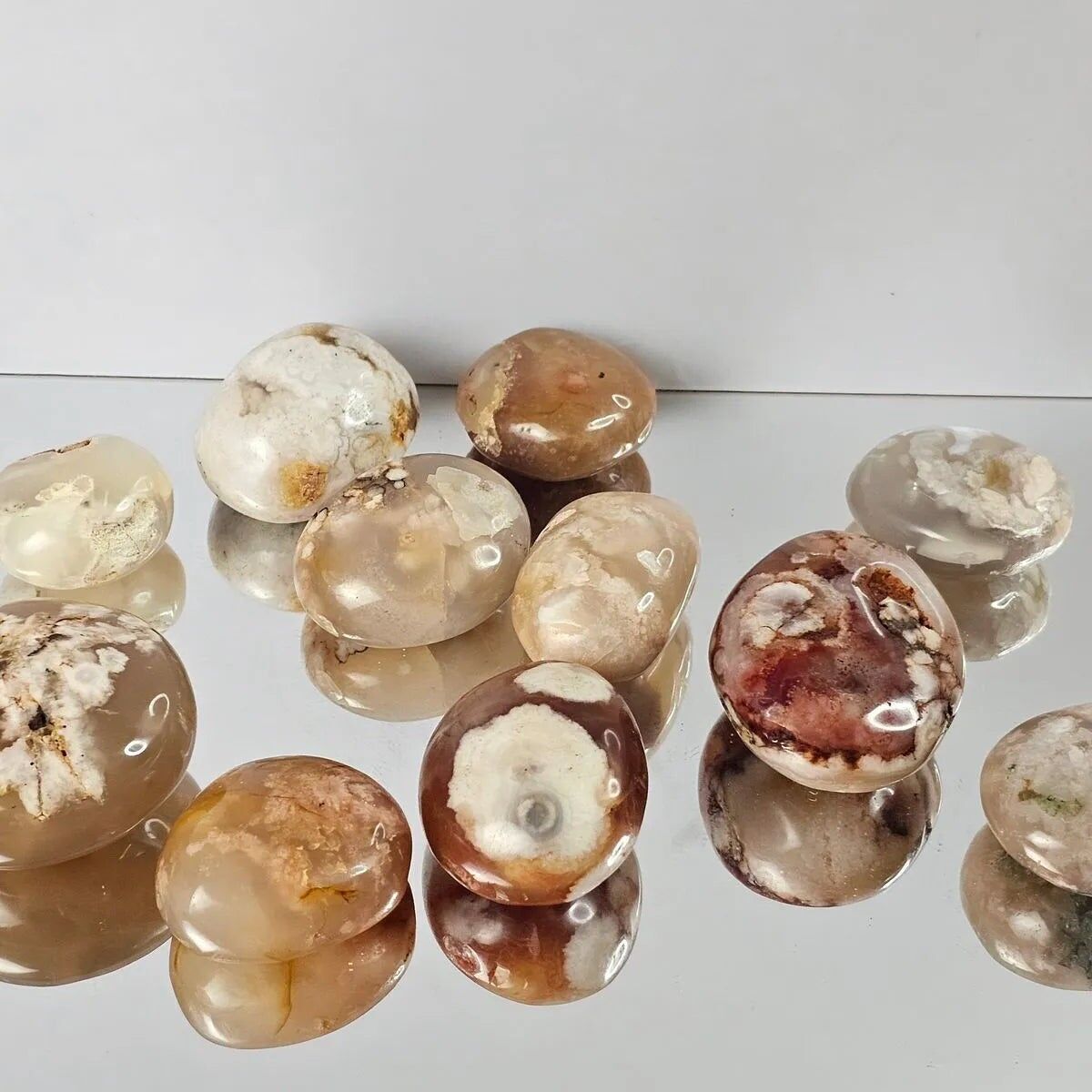 Blumen-Achat-Kristall-Palmensteine, 1 kg Charge