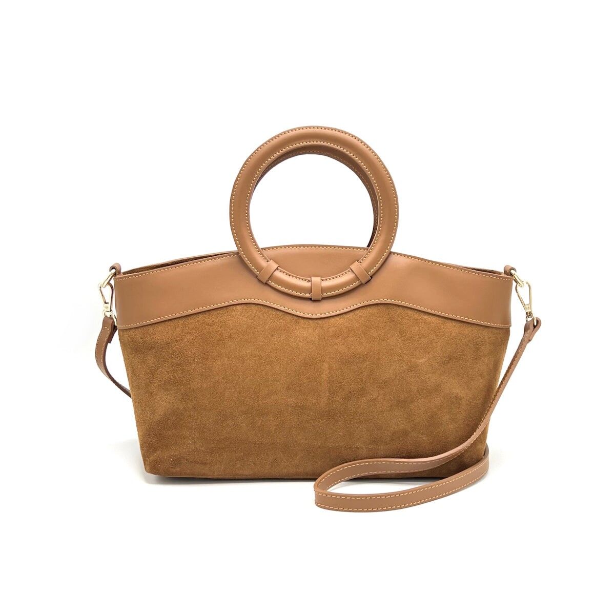 Handtasche aus Wildleder mit Umhängegurt, Made in Italy, Art.112653