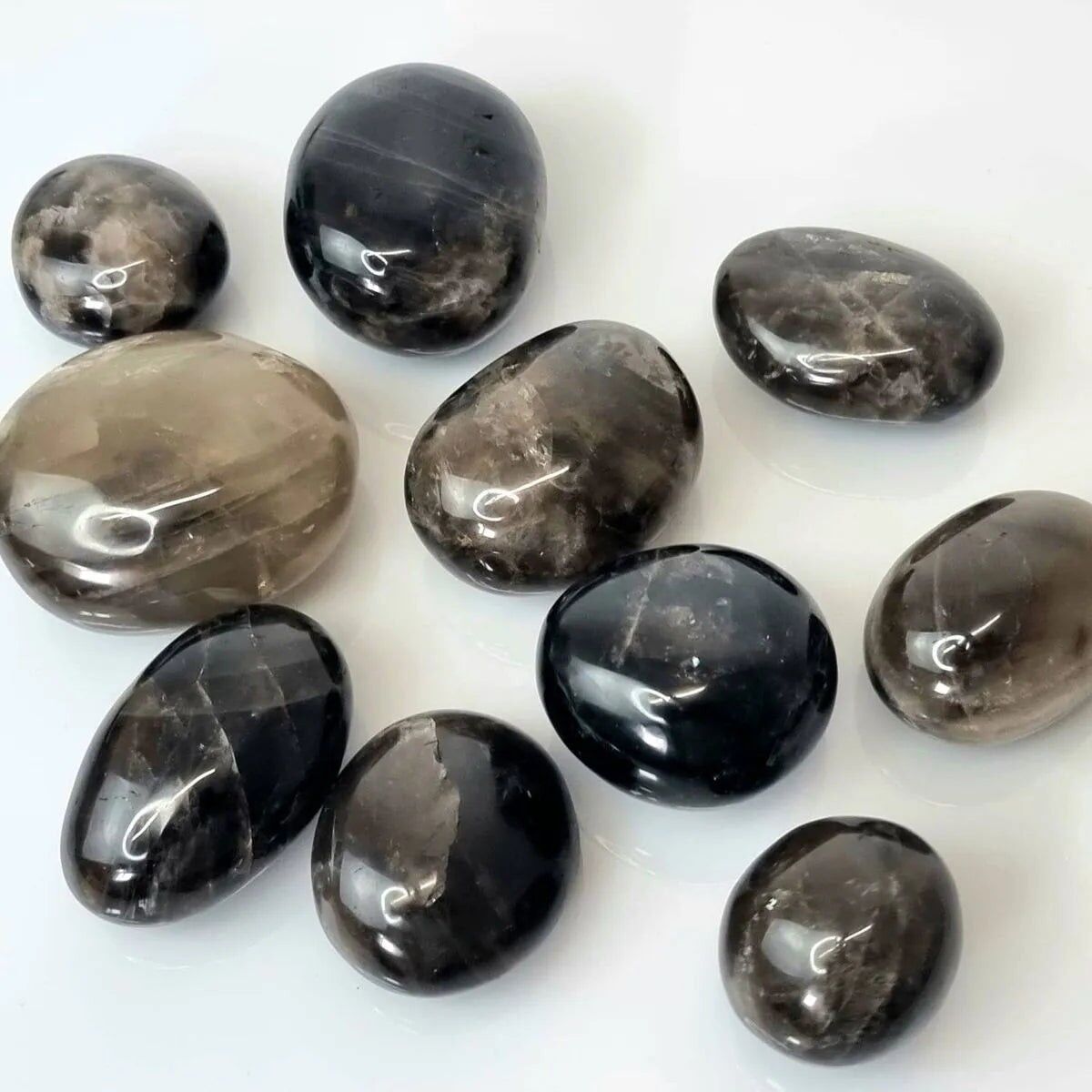 Kristallpalmstein Rauchquarz Natur (1kg Beutel)