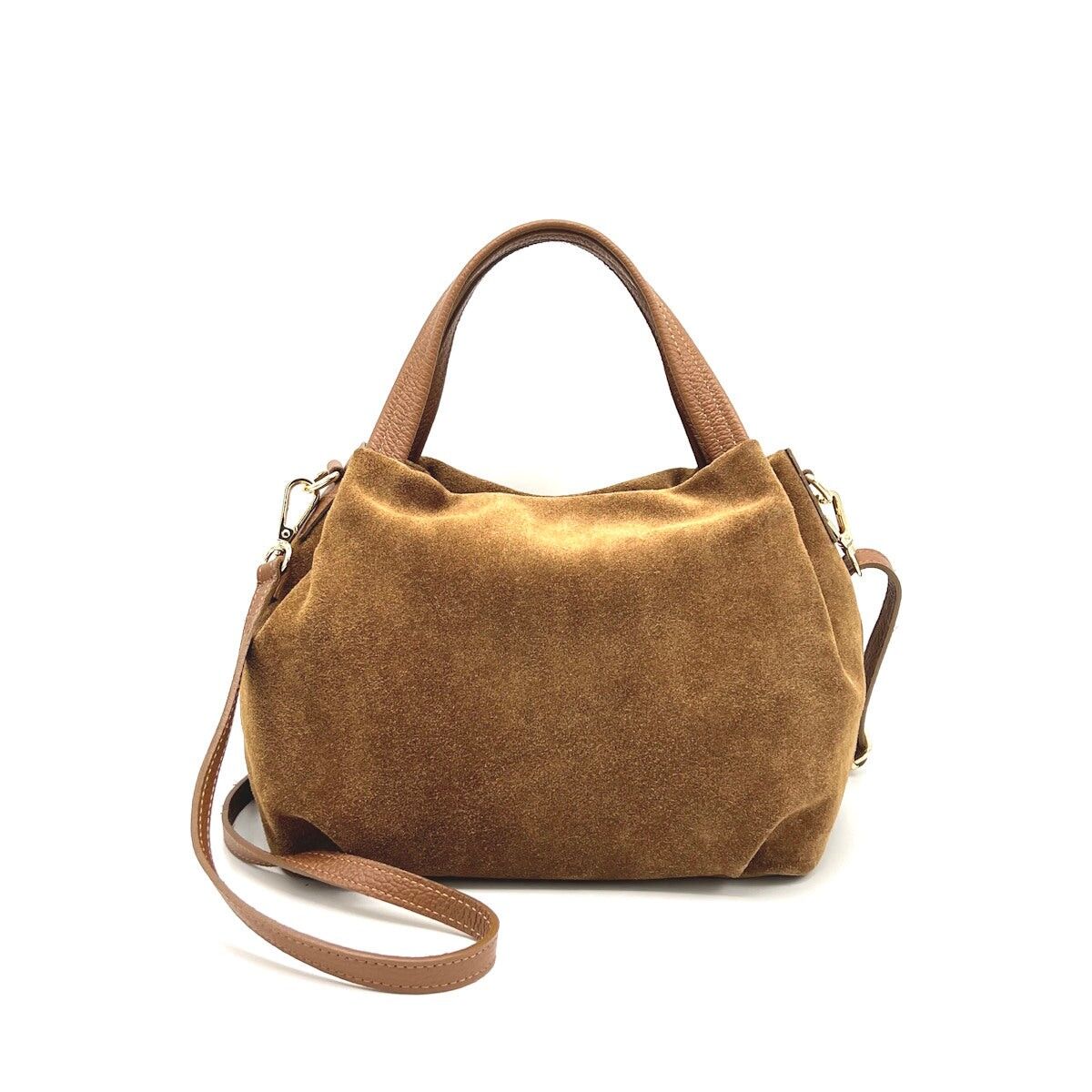 Handtasche aus Wildleder mit Umhängegurt, Made in Italy, Art.112656