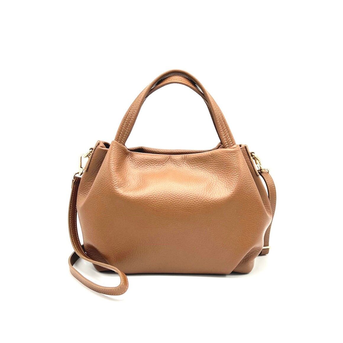 Handtasche aus echtem Leder mit Umhängegurt, Made in Italy, Art.112657