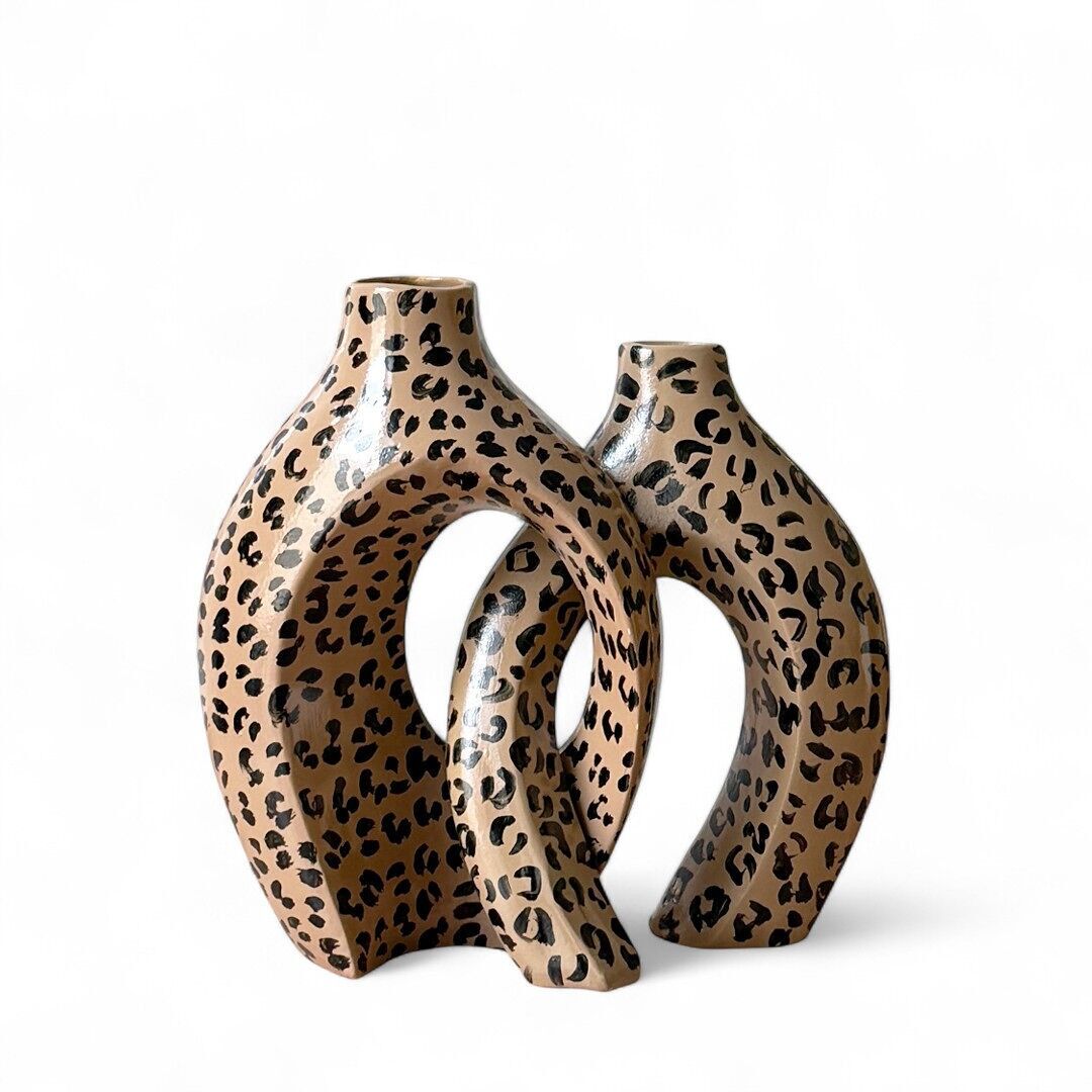Il duo di vasi intrecciati Philae-Leopard