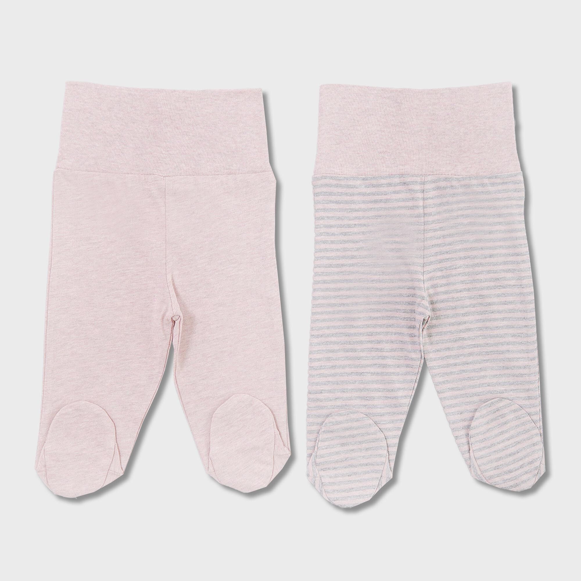Pantalones orgánicos para bebé OrganicEra, conjunto de 2 piezas, rosa jaspeado