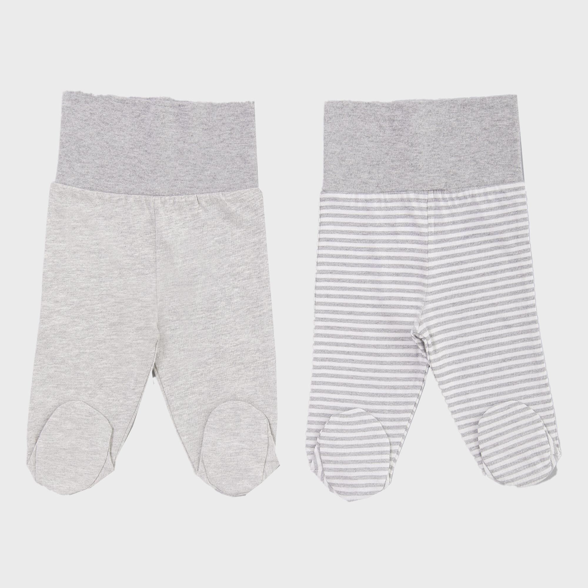 Pantalones orgánicos para bebé OrganicEra, conjunto de 2 piezas, gris jaspeado