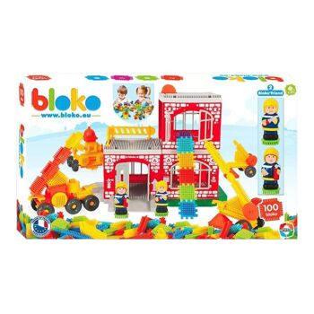 Coffret 100 Bloko + Caserne Pompiers + 2 figurines 3D - Dès 12 mois - 503635 6