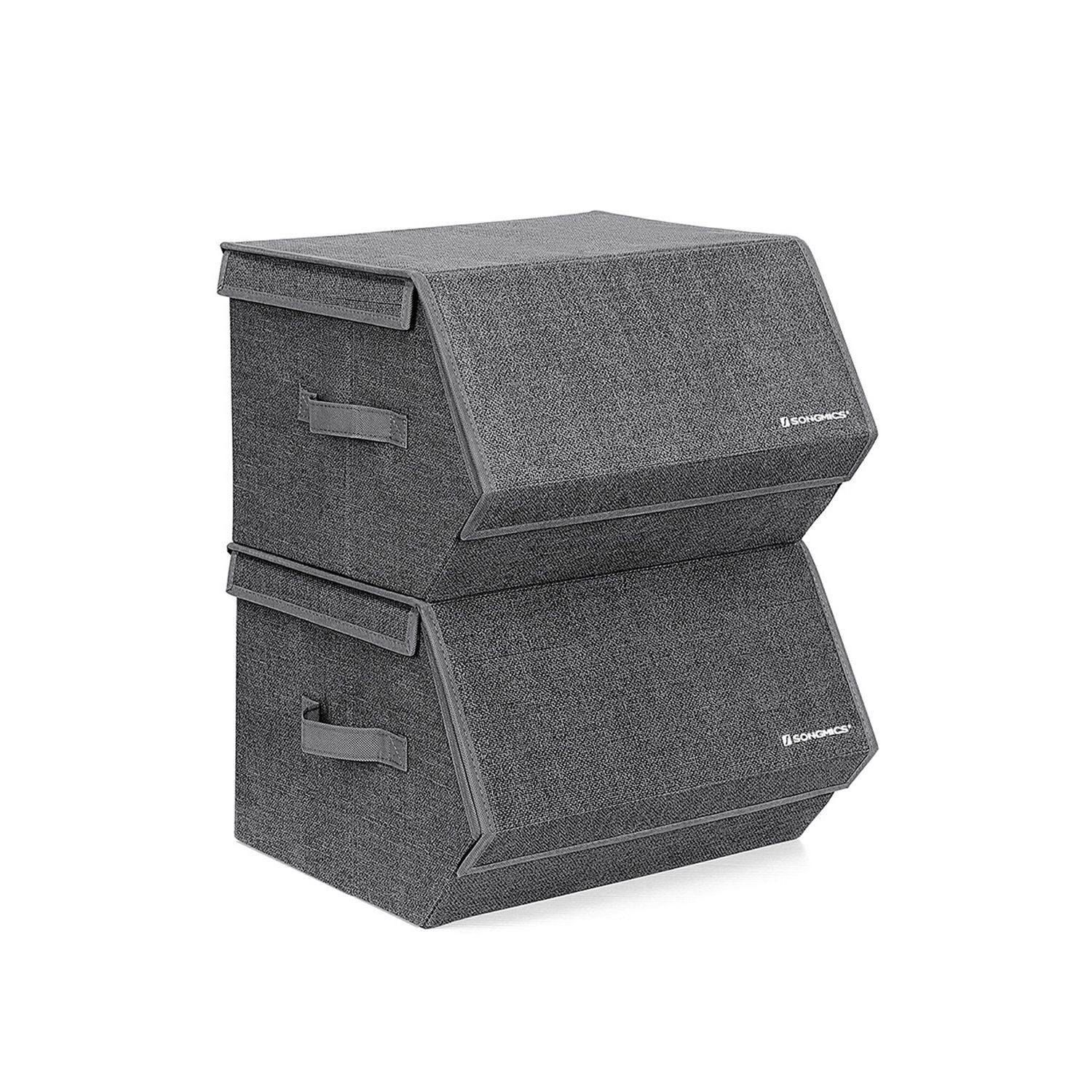 Set di 2 scatole in tessuto con coperchio