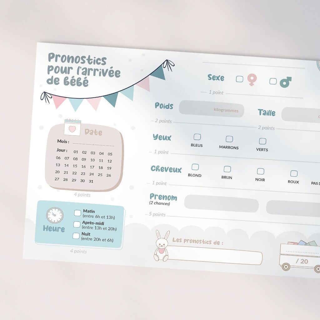 Karten zur Prognose der Geburt eines Babys