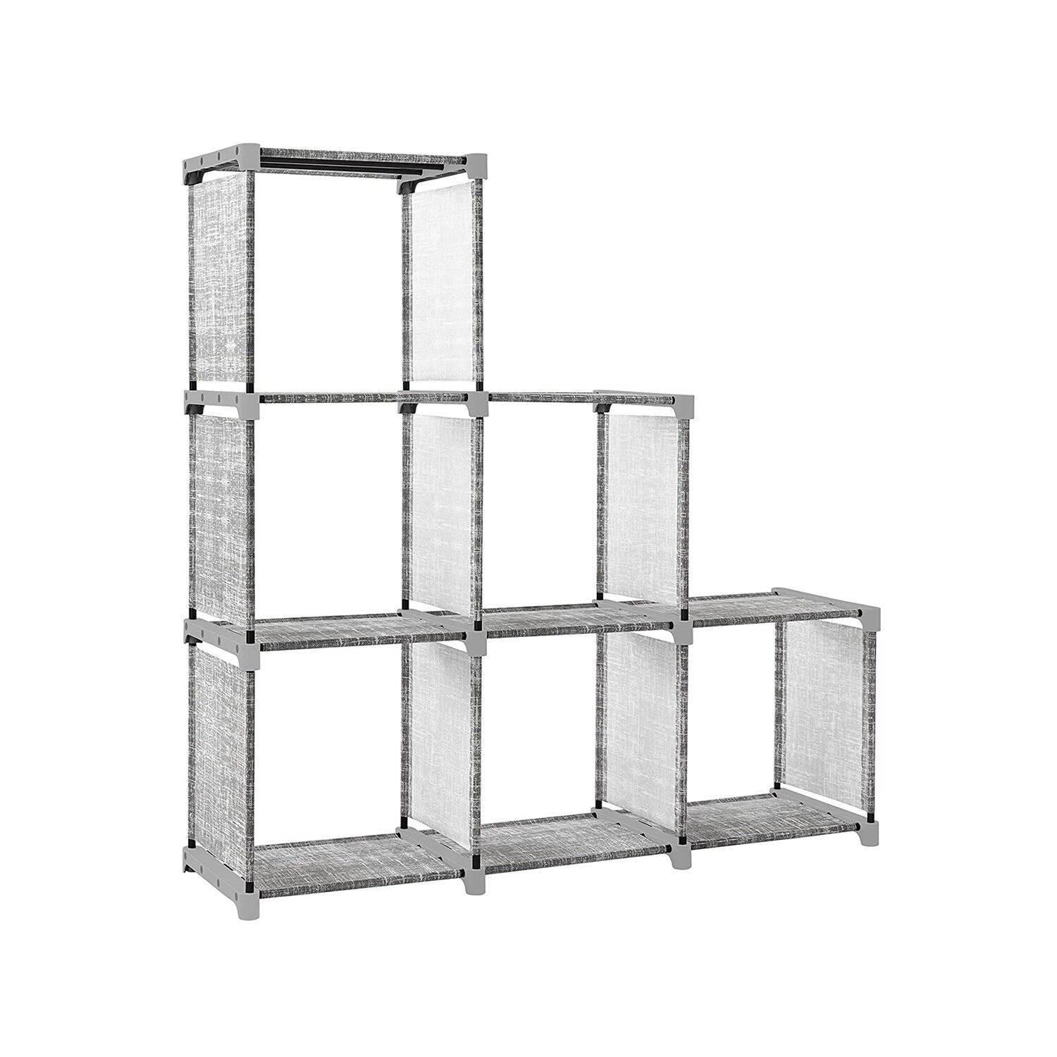 Scaffale a 6 cubi, grigio screziato