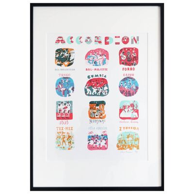 The Accordion Lithograph - Signed Limited Edition of 40