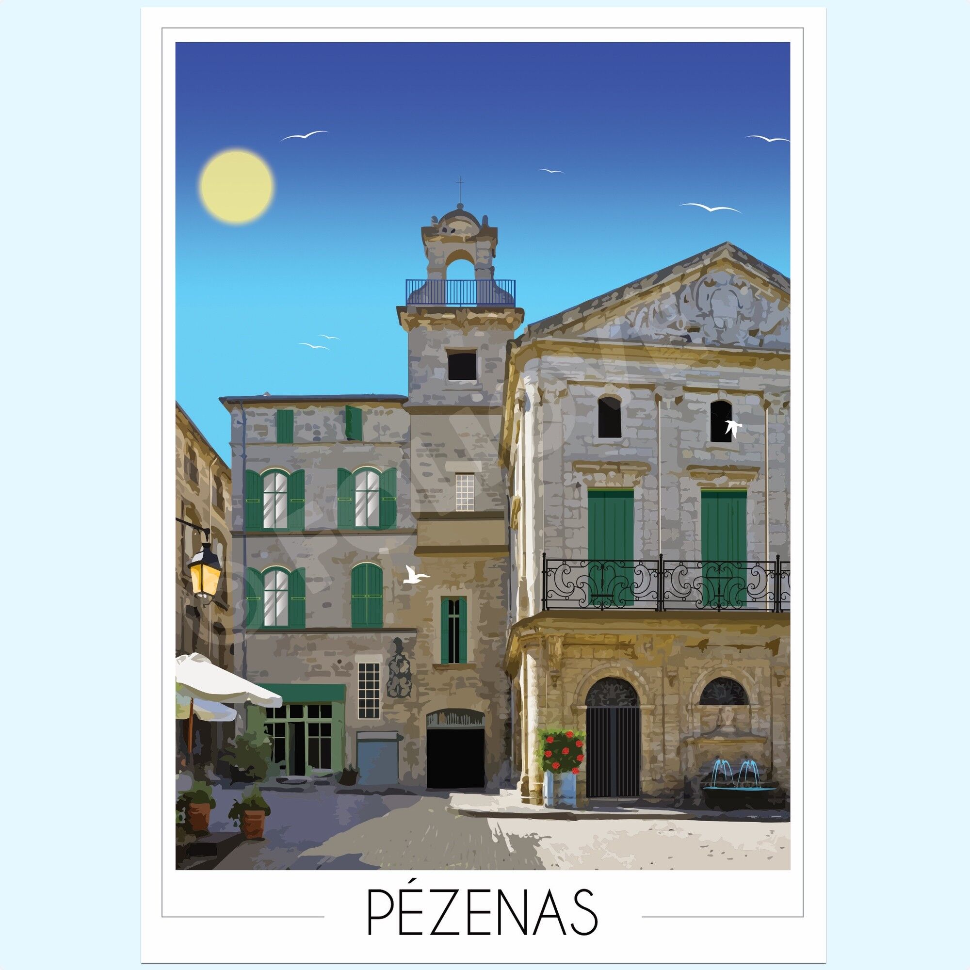 Affiche Pézenas 30x42 cm  • Travel Poster