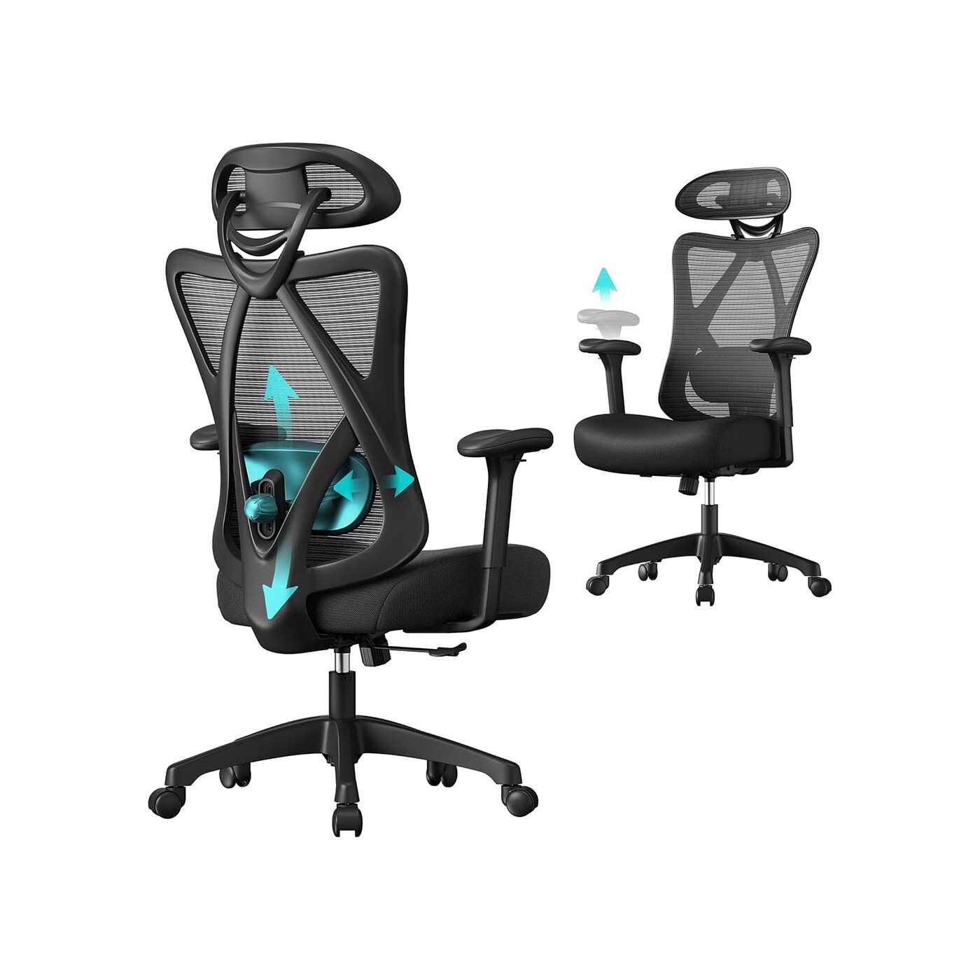 Silla de oficina hasta 150 kg, negra