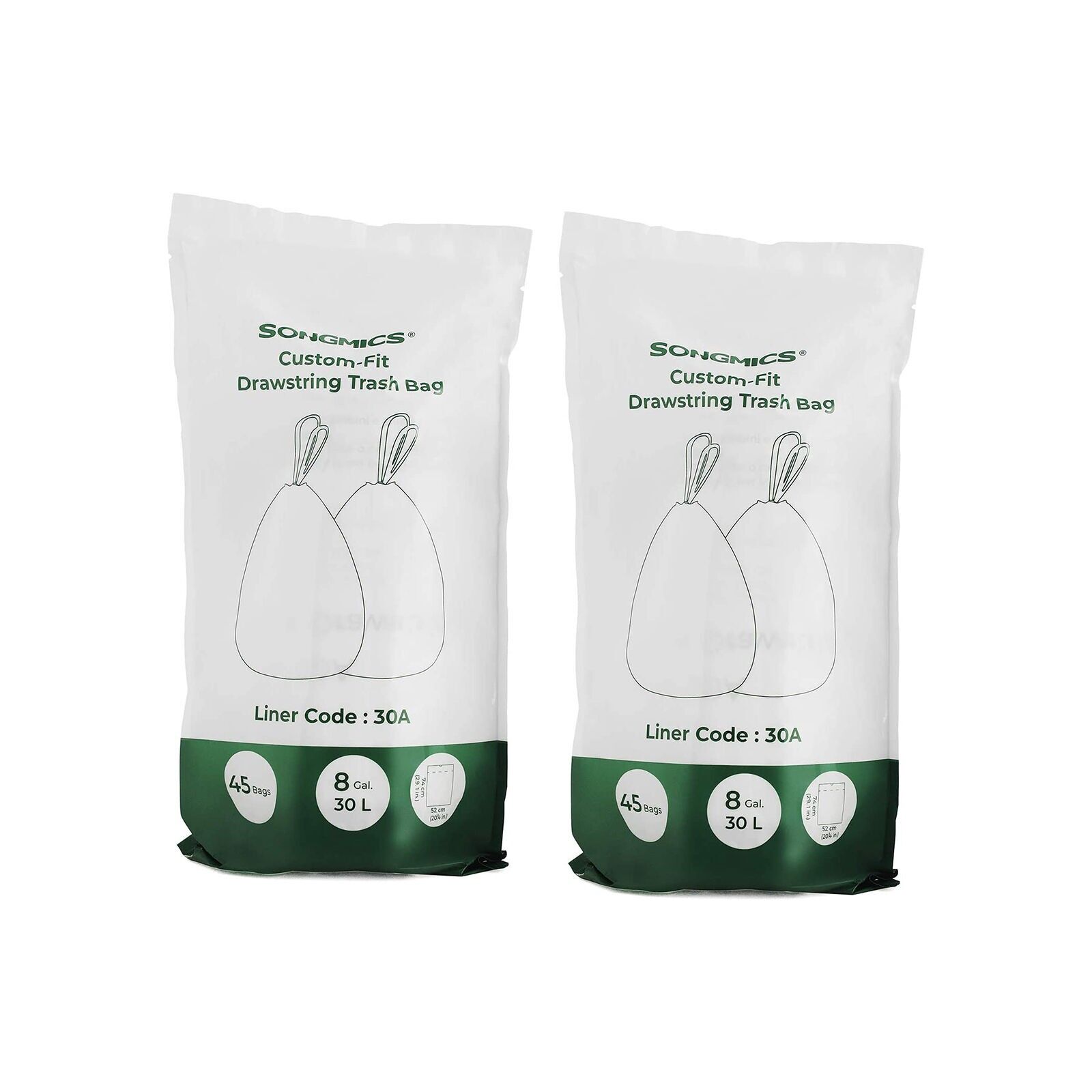 Sacco della spazzatura con coulisse bianco