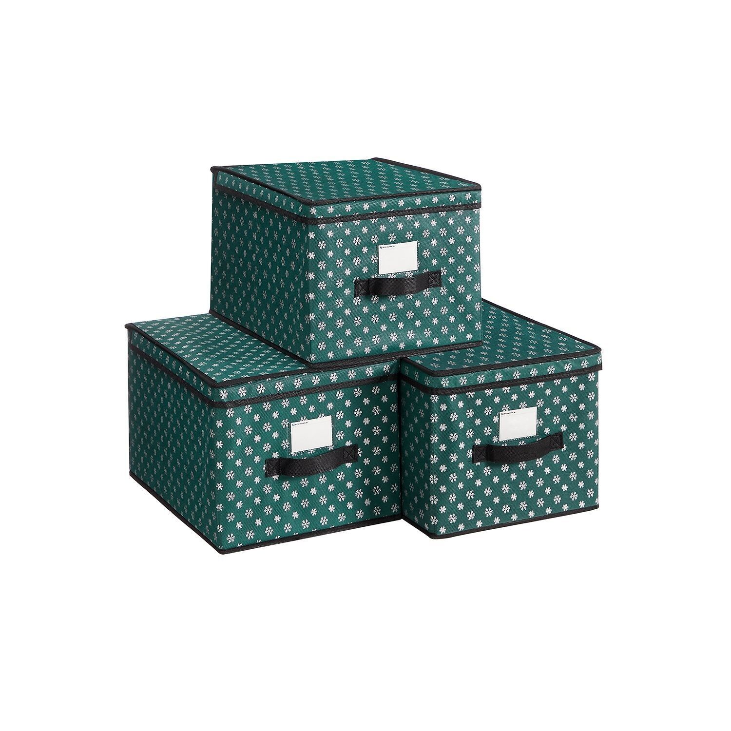 Lot de 3 boîtes de rangement avec couvercles Vert