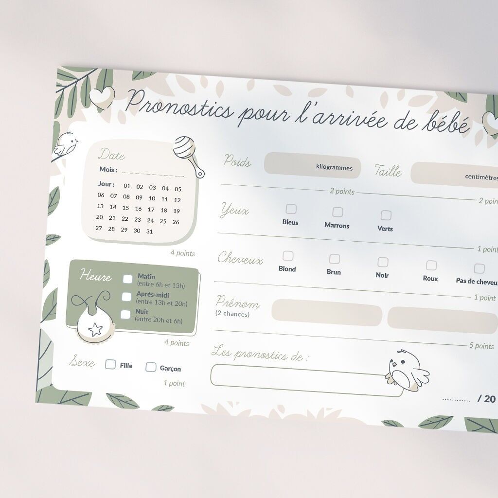 Karten zur Prognose der Geburt eines Babys