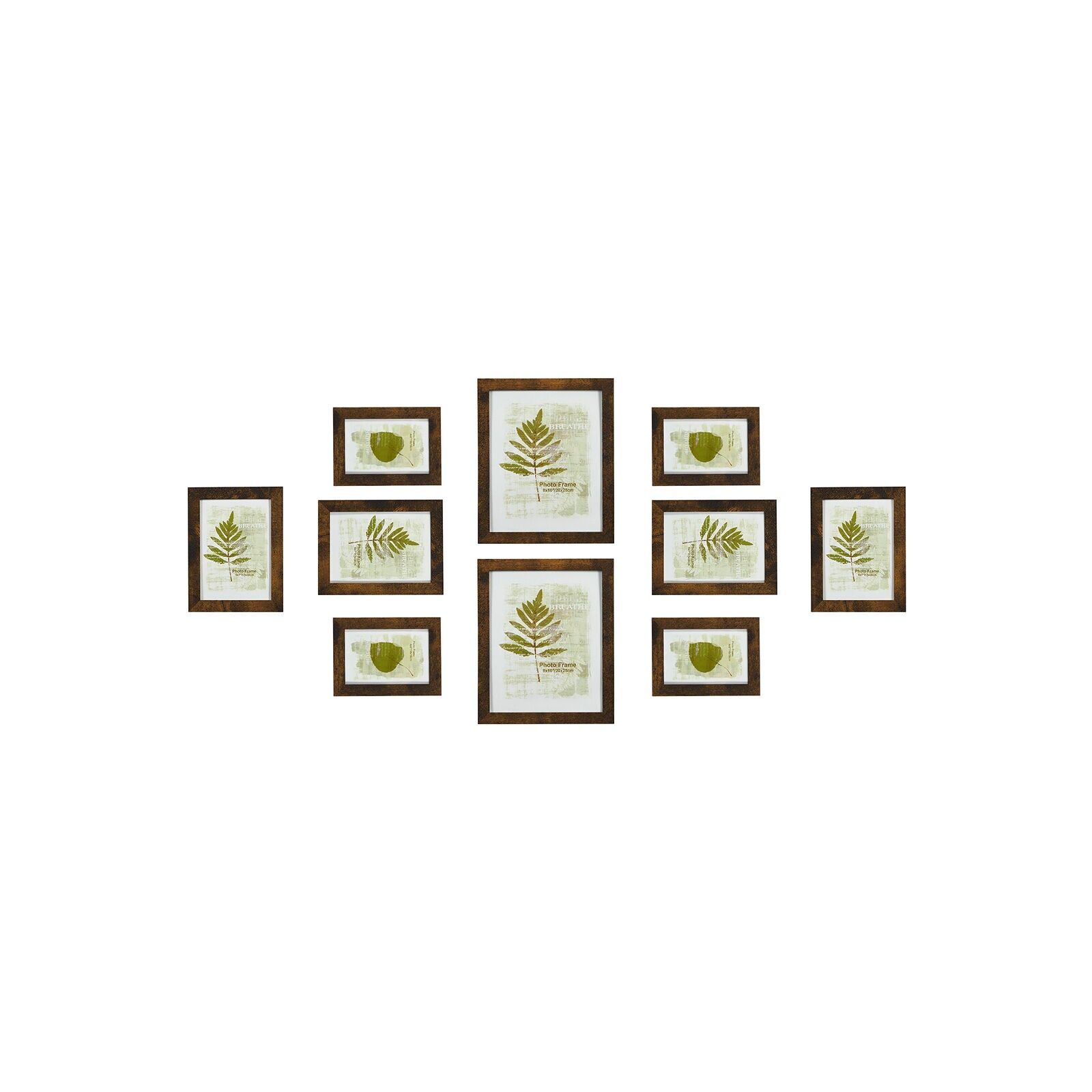 Juego de marcos de fotos de 10 marrón vintage