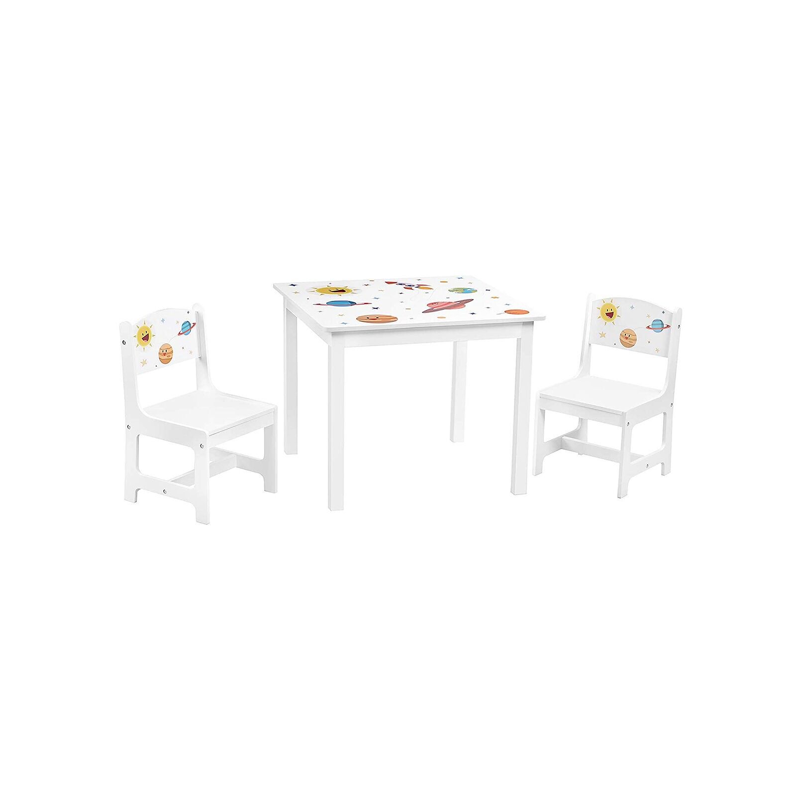 Set de table enfant avec 2 chaises blanc