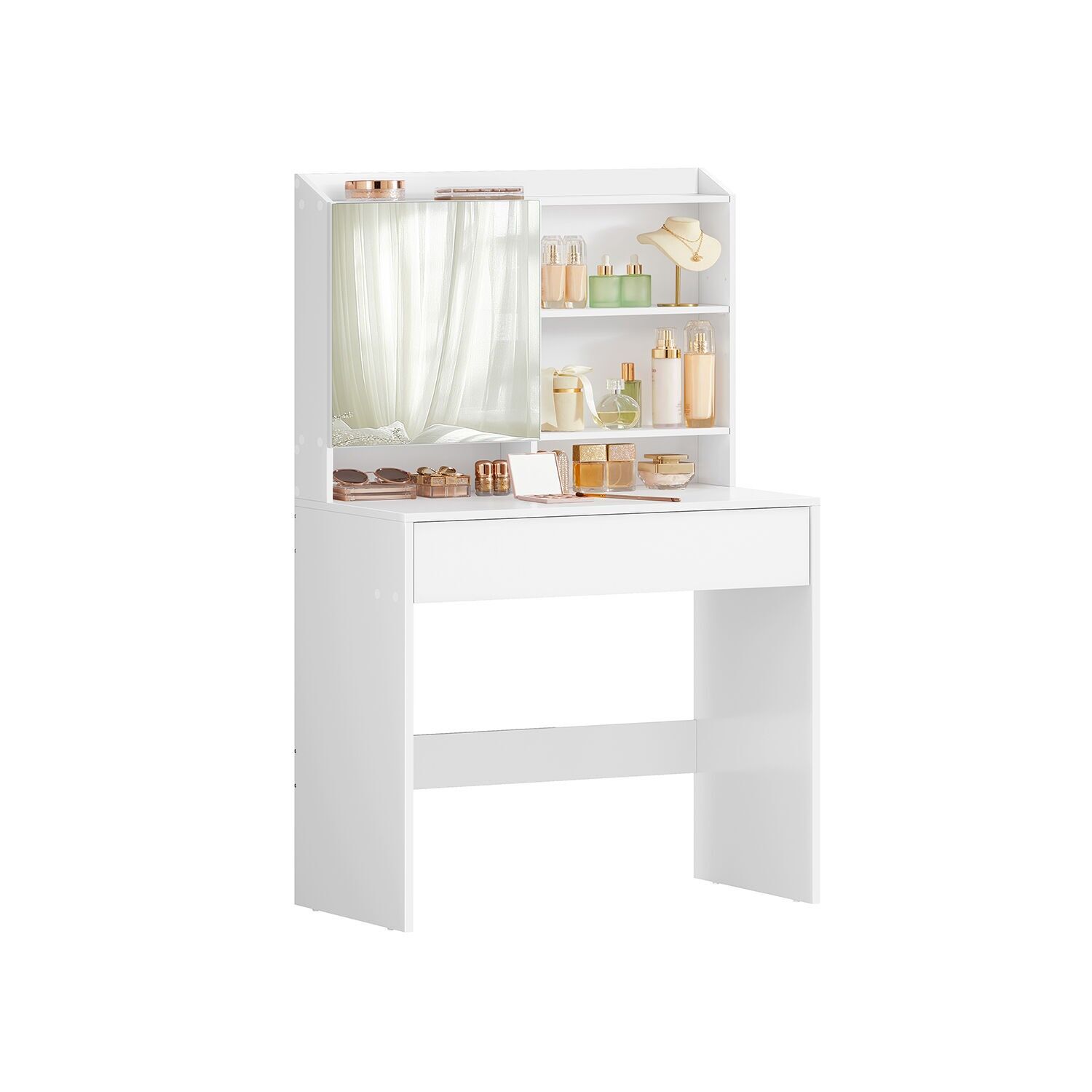 Toeletta bianca con specchio