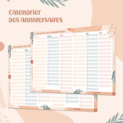 Calendrier perpétuel des anniversaires