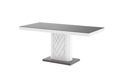Riols Extendable Dining Table Gray High Gloss