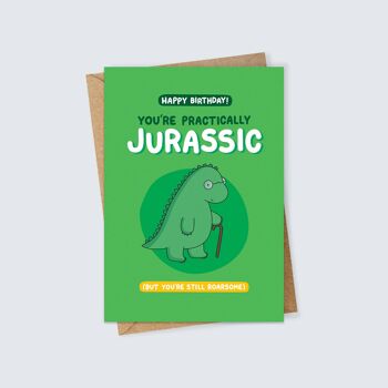 Carte d'anniversaire de dinosaure pratiquement jurassique 1