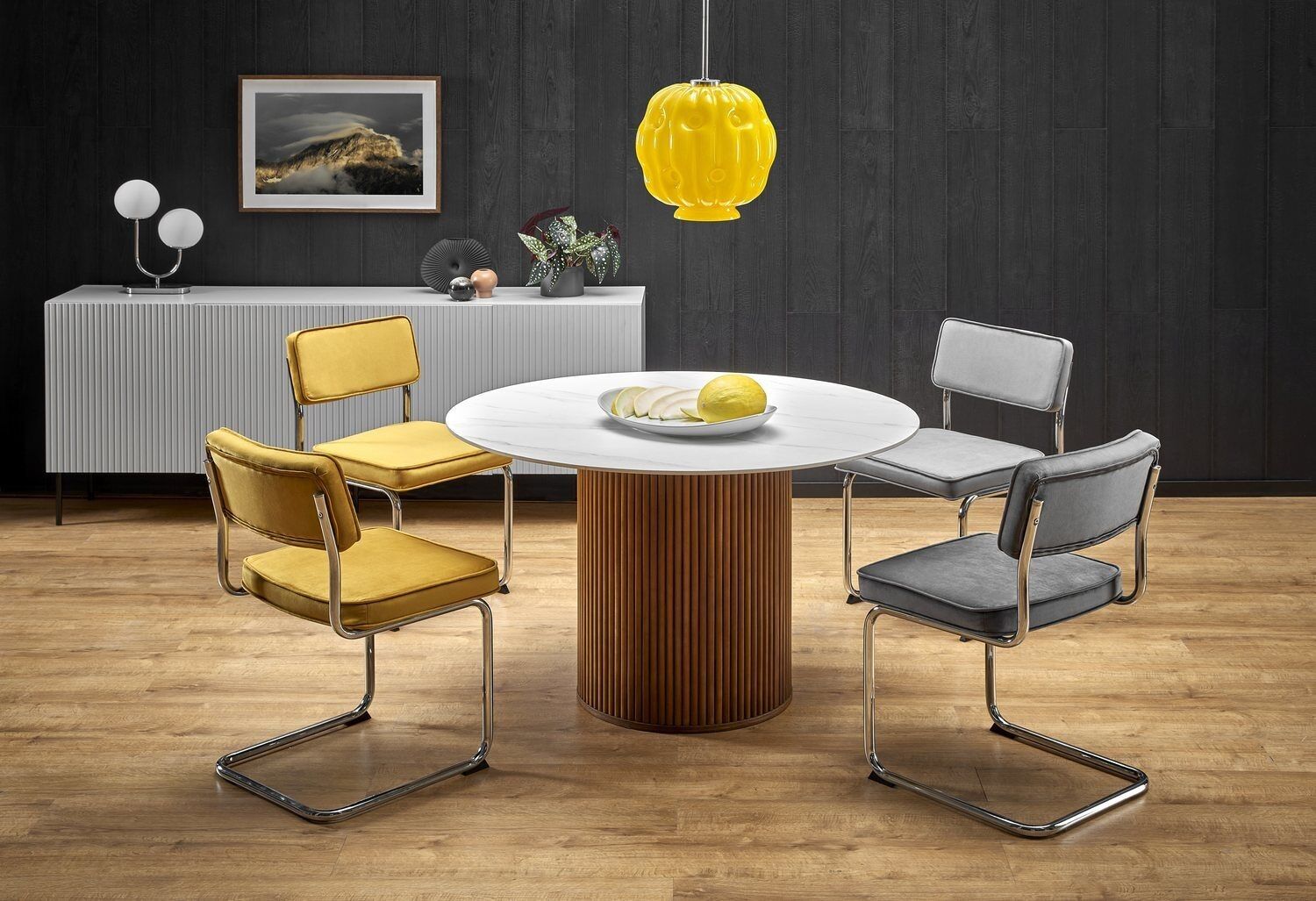 Tavolo da pranzo Puilacher in marmo bianco