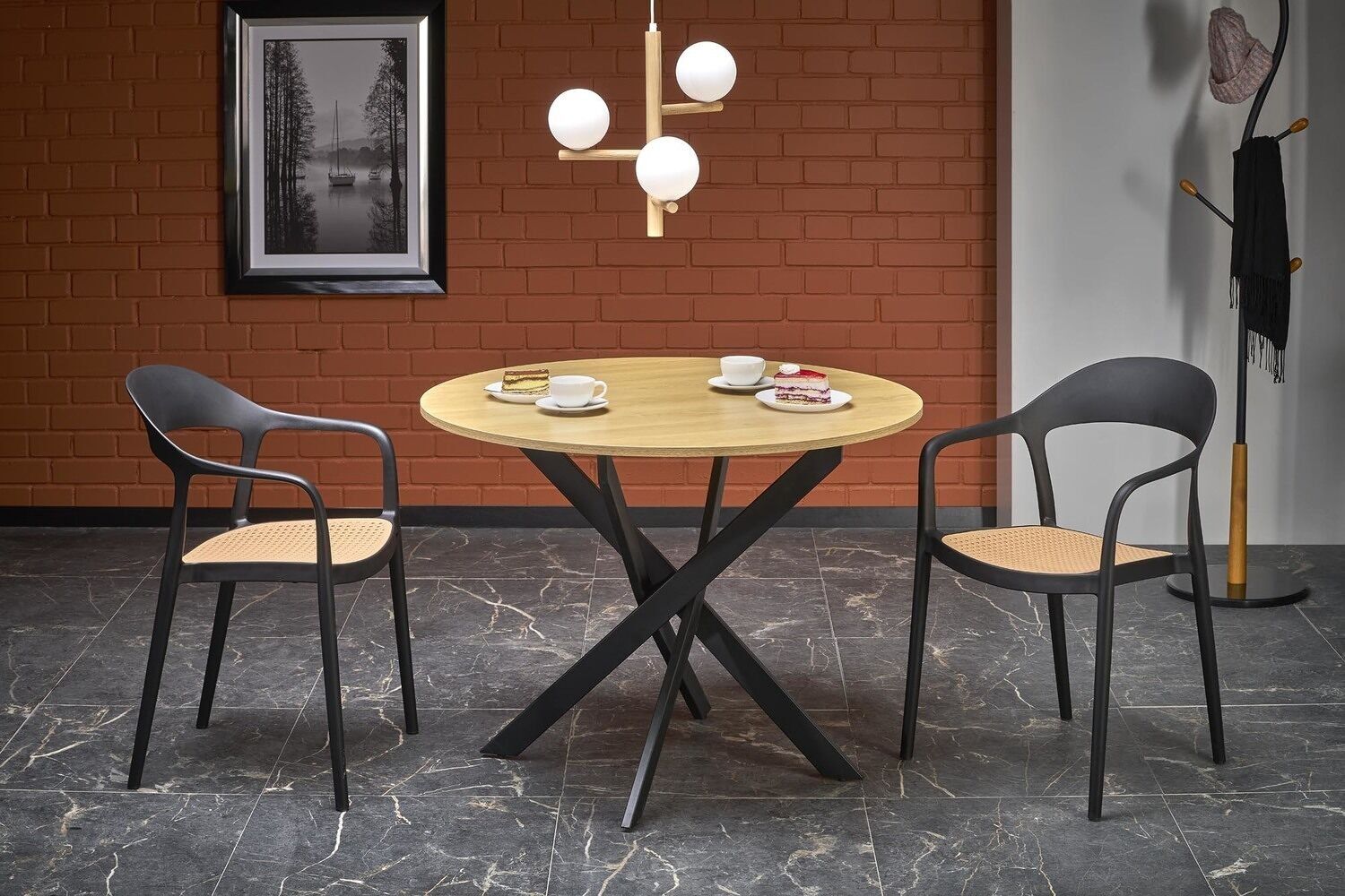 Tavolo da pranzo Aulon in rovere dorato