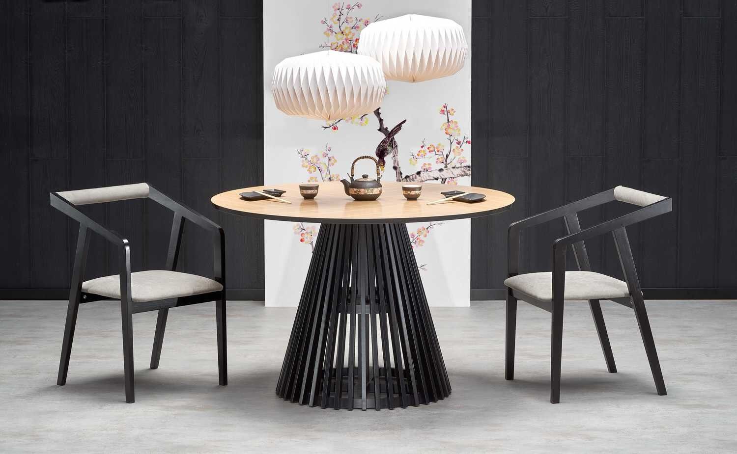 Tavolo da pranzo Taillefontaine in rovere naturale