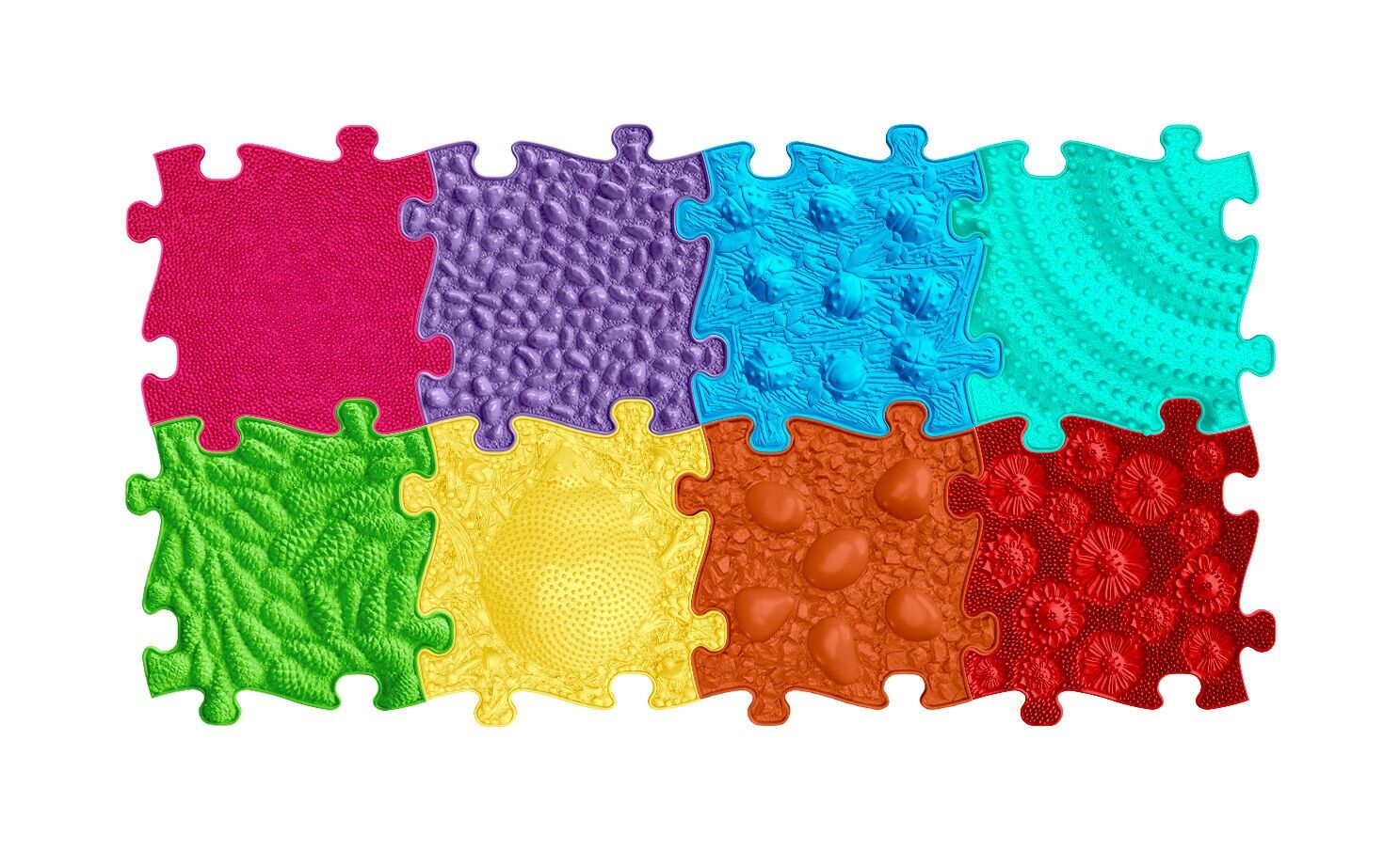 Muffik Sensory Mats - Rainbow Set - 8mats, 29x29cm each mat