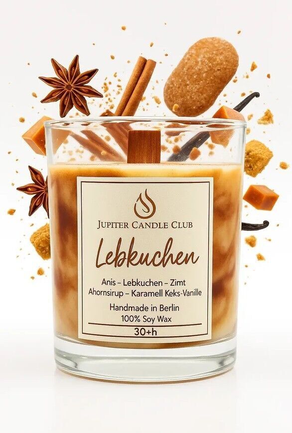 Scented Soy Wax Candle – Gingerbread (in 300ml Glass Jar)