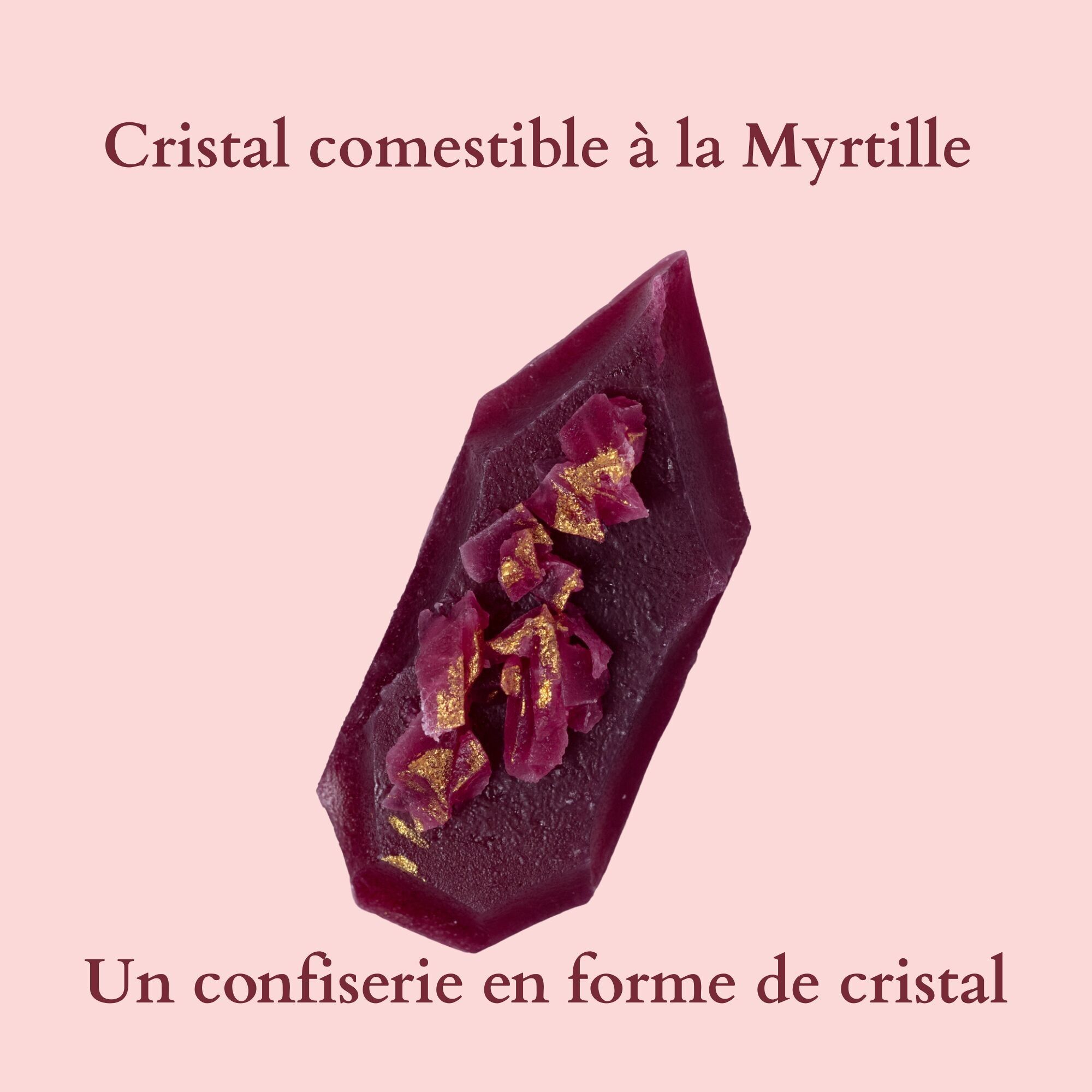 Confettura commestibile a forma di cristallo al gusto di mirtillo - Prodotto in Francia - Vegano e senza glutine - 35gr