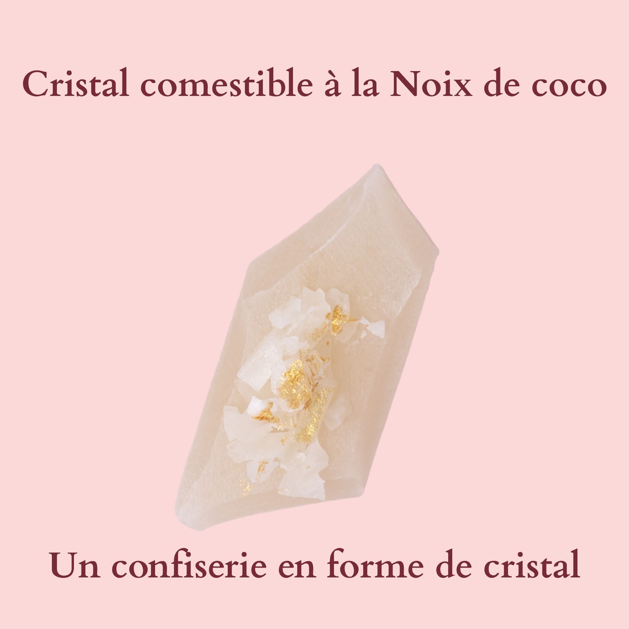 Confettura commestibile a forma di cristallo al gusto di cocco - Prodotto in Francia - Vegano e senza glutine - 35gr