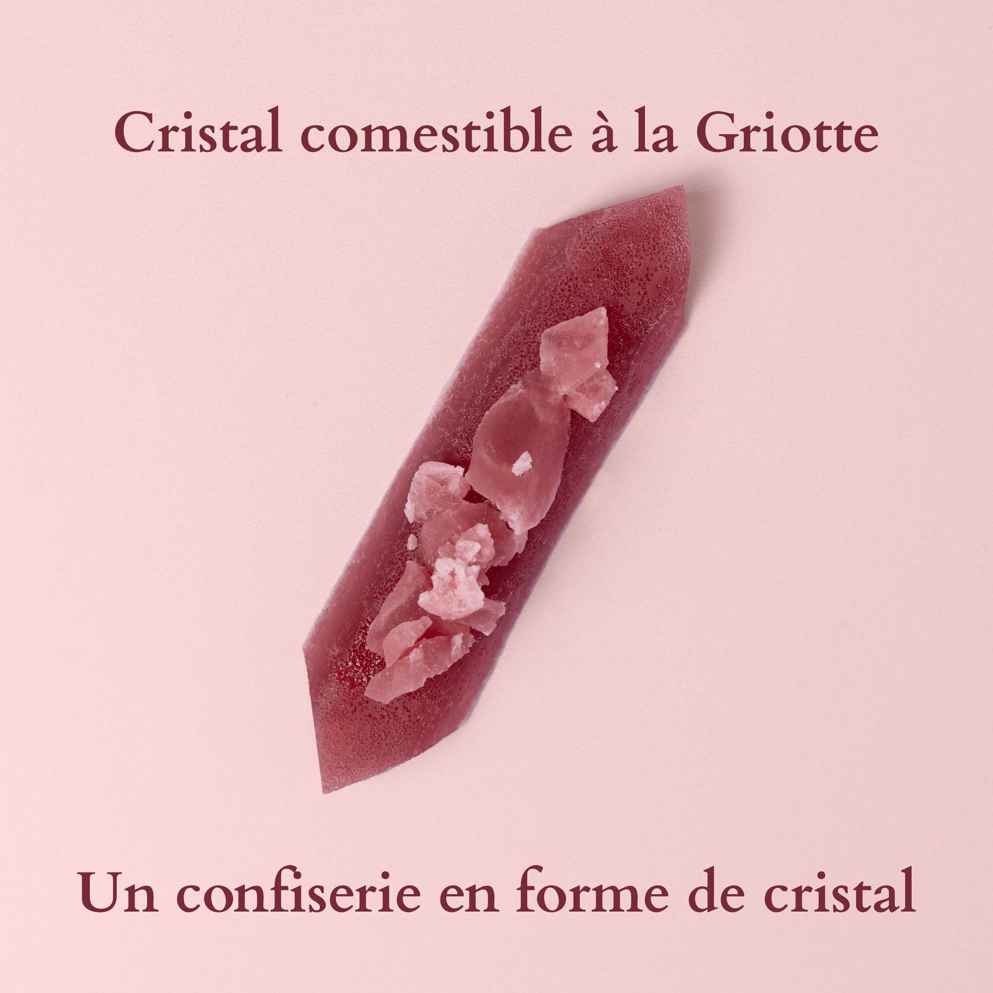 Confettura commestibile a forma di cristallo al gusto di amarena - Prodotto in Francia - Vegano e senza glutine - 35 g