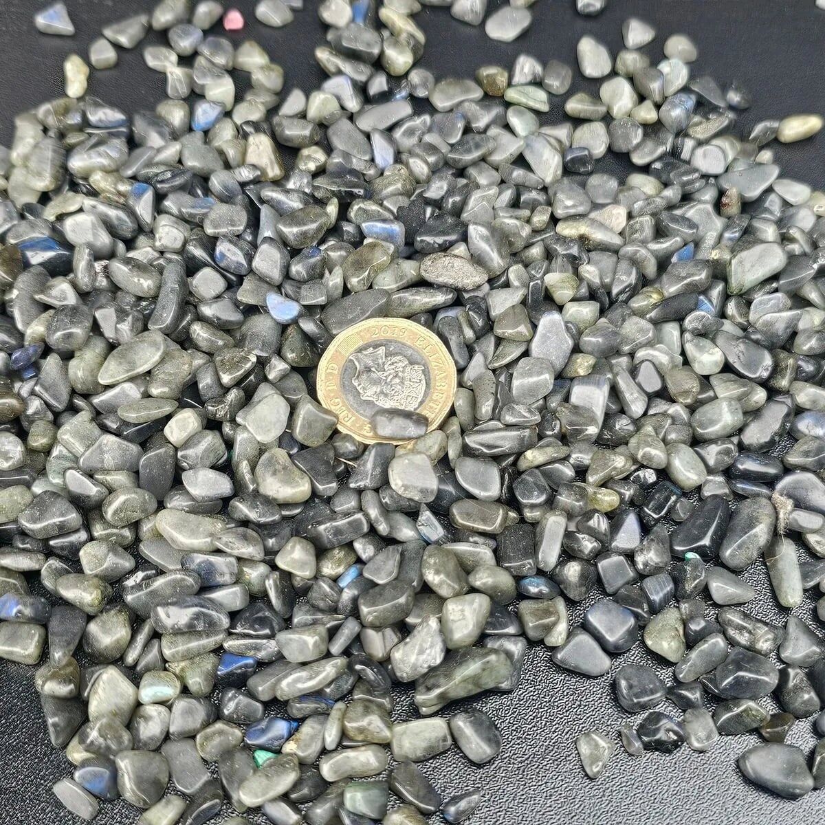 Labradorit-Kristallsplitter, Trommelsteine, 200 g Charge