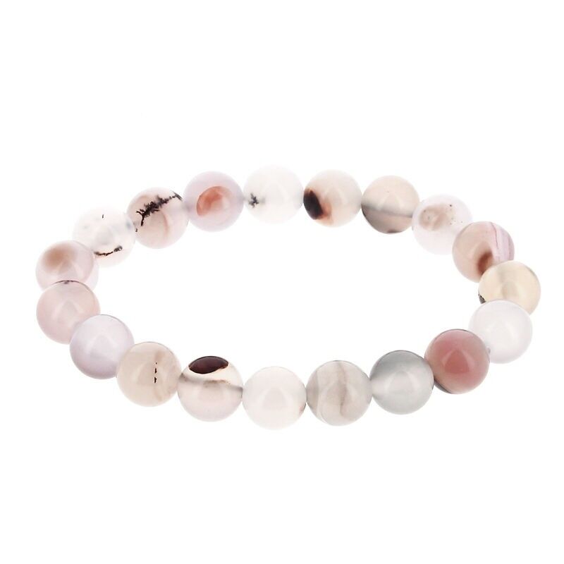 Bracciale con perle di agata 10 mm