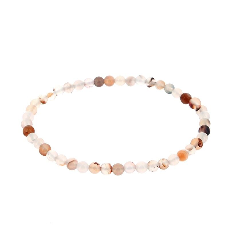 Bracciale con perline di agata 4 mm