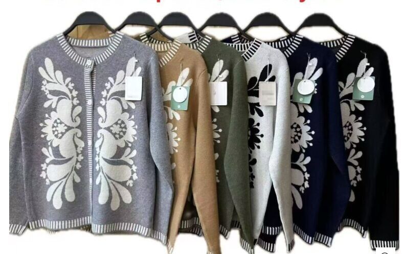 Chaqueta de punto estampada