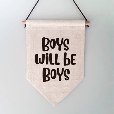 Jungen werden Jungen Wandbehang für Kinder
