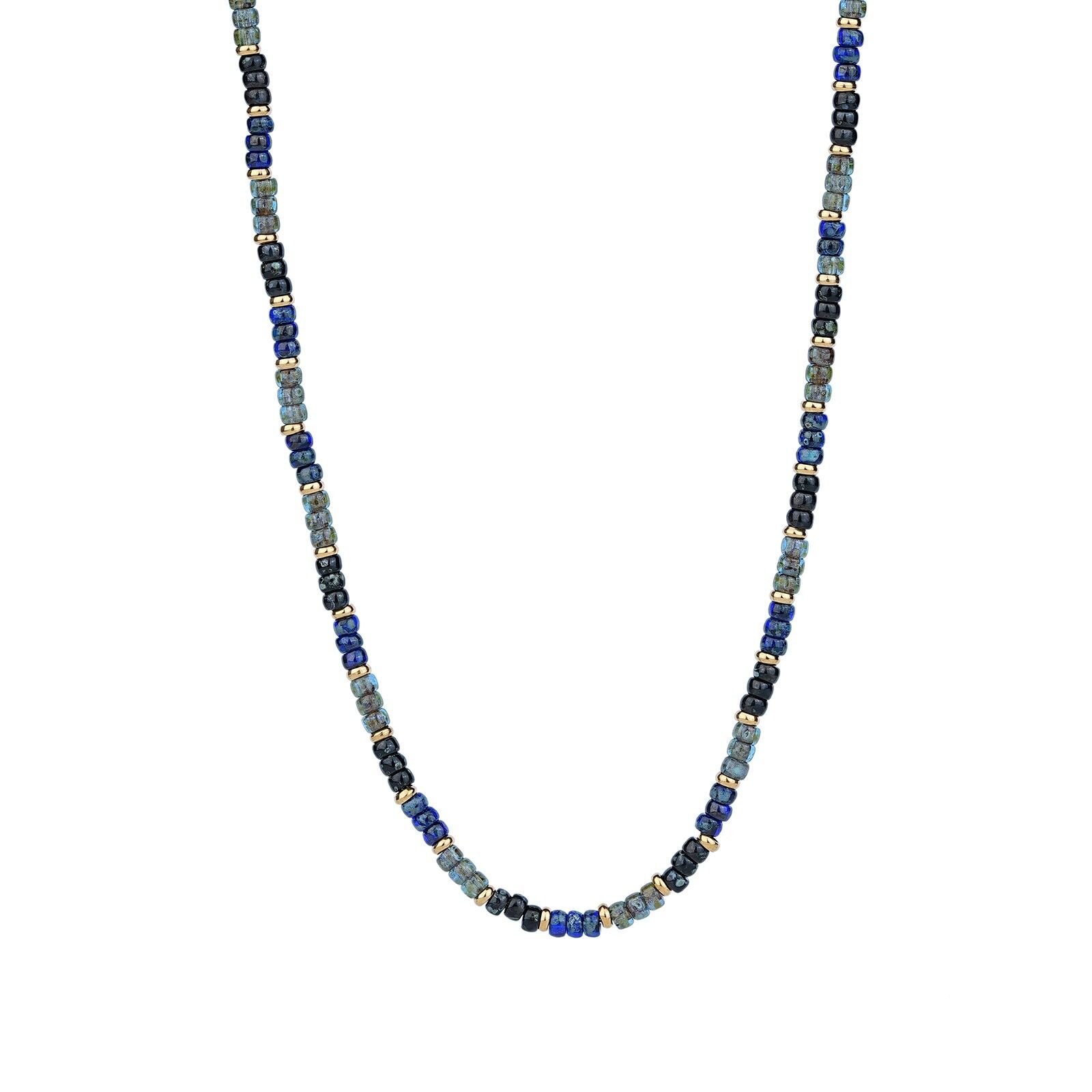 Collana in sodalite e acciaio - Fiore di menta