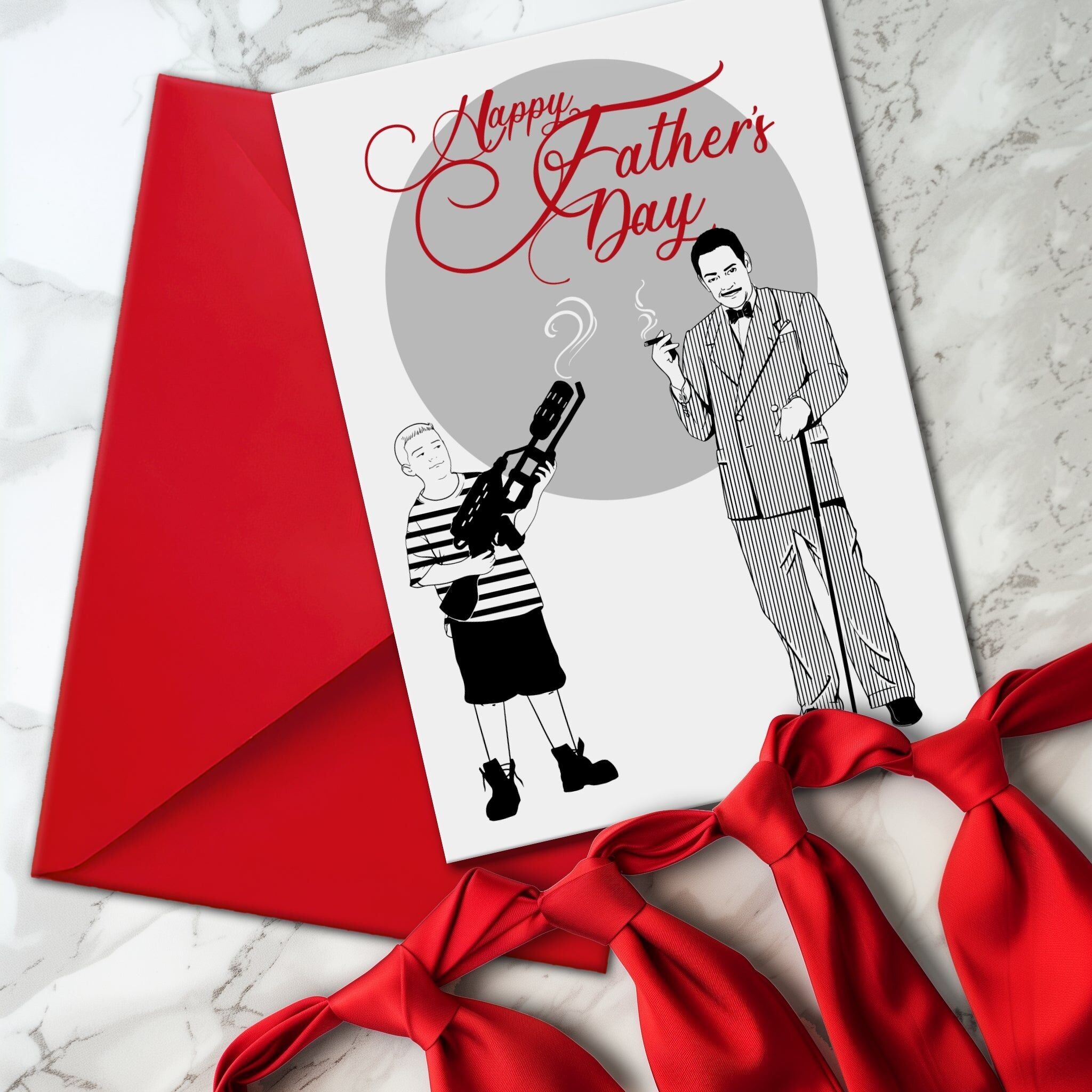 Biglietto di auguri per la festa del papà di Gomez Addams